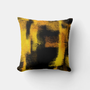 Cojín Decorativo Pintura abstracta   Negro y amarillo 15