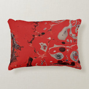 Cojín Decorativo Pintura abstracta roja y gris