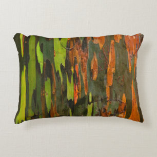 Cojín Decorativo Pintura abstracta verde, naranja y negra