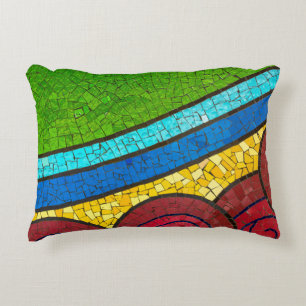 Cojín Decorativo Pintura abstracta verde y roja