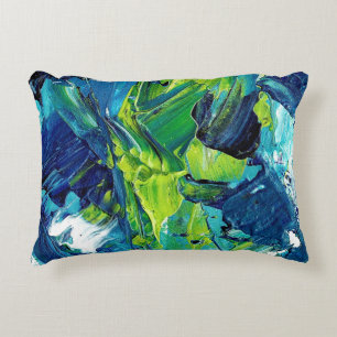 Cojín Decorativo Pintura acrílica abstracta en azul