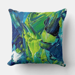 Cojín Decorativo Pintura acrílica abstracta en azul