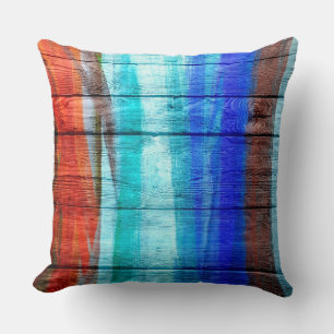 Cojín Decorativo Pintura acrílica colorida sobre la madera #4