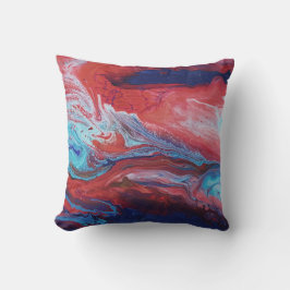 Cojín Decorativo Pintura acrílica roja y azul