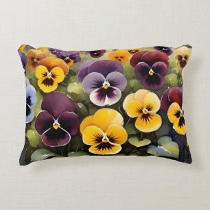 Cojín Decorativo Pintura acuarela de tonos amarillos y morados