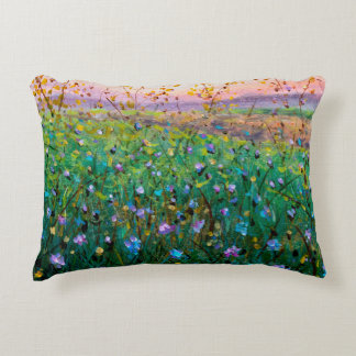 Cojín Decorativo  pintura al óleo de flores, hermosas flores de cam