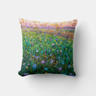 Cojín Decorativo pintura al óleo de flores, hermosas flores de cam