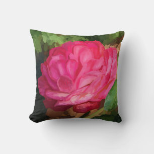 Cojín Decorativo pintura al óleo digital rosa rosa rosa rosa rosa r