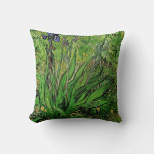 Cojín Decorativo Pintura al óleo floral vintage, Iris de Van Gogh
