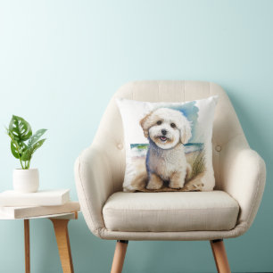 Cojín Decorativo Pintura artística del perro Bichon Frise