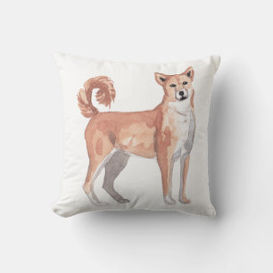 Cojín Decorativo Pintura artística en acuarela de perro Akita