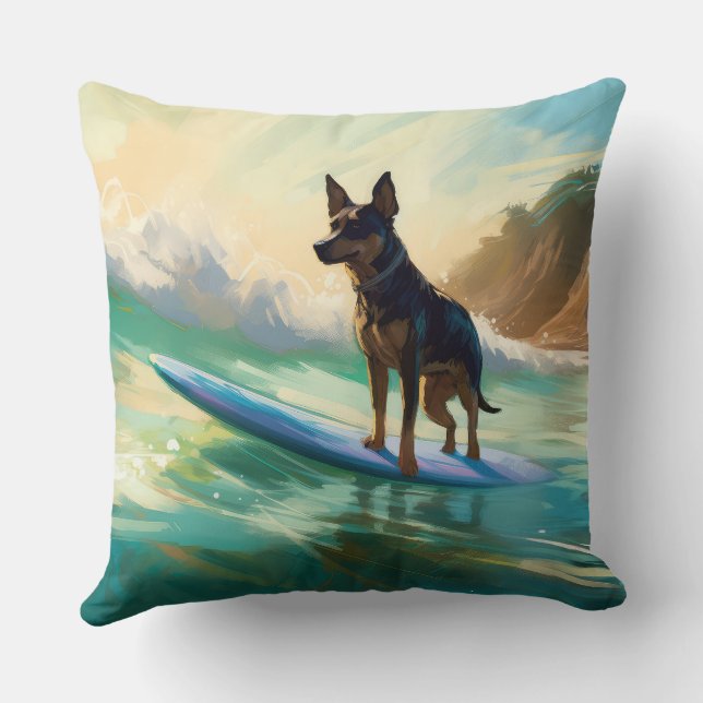 Cojín Decorativo Pintura australiana de surf en Kelpie Beach (Reverso )