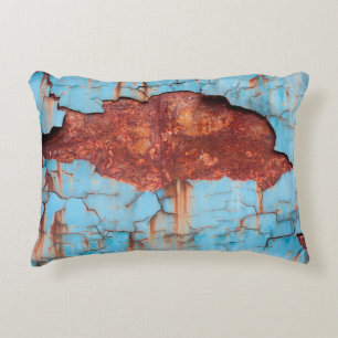 Cojín Decorativo Pintura azul y textura de roya antigua, pintura, t