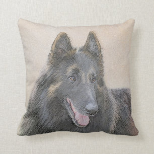 Cojín Decorativo Pintura belga de tervuren - Arte típico de perro 