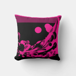 Cojín Decorativo Pintura Black Pink Purple Retro Resumen Art Deco