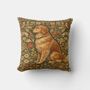 Cojín Decorativo Pintura boho elegante vintage de Golden Retriever