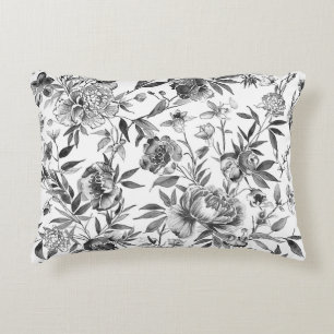 Cojín Decorativo Pintura botánica floral de acuarela Chinoiserie