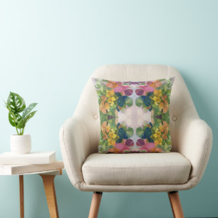 Cojín Decorativo Pintura con patrón de acuarela de pétalos de flore