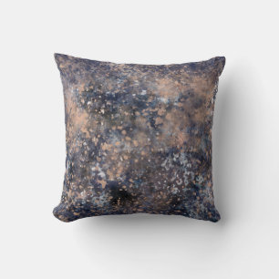 Cojín Decorativo Pintura con Salpicaduras de Azul y Oro Rosa Abstra