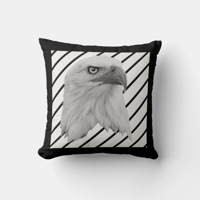 Cojín Decorativo Pintura de aceite de águila calva, (Anverso)