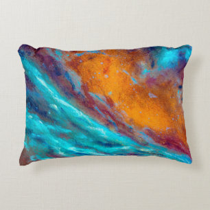 Cojín Decorativo Pintura de aceite sobre lienzo. Resumen de anteced