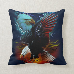 Cojín Decorativo Pintura de águila nativa estadounidense