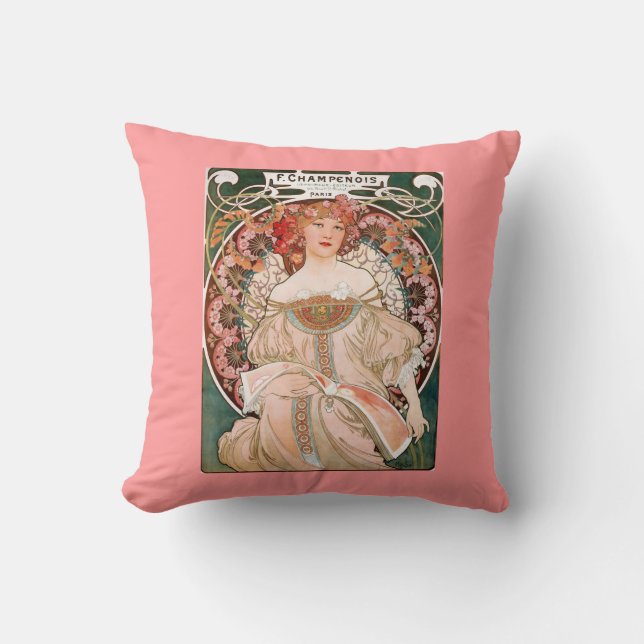 Cojín Decorativo Pintura de Alphonse Mucha (Anverso)