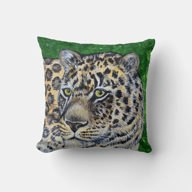 Cojín Decorativo Pintura de Amur Leopard (Anverso)