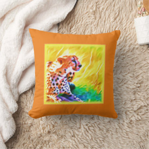 Cojín Decorativo Pintura de animal de guepardo poderoso. Comprar ah