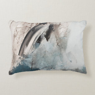 Cojín Decorativo Pintura de arte abstracta gris y azul.abstracta,ar