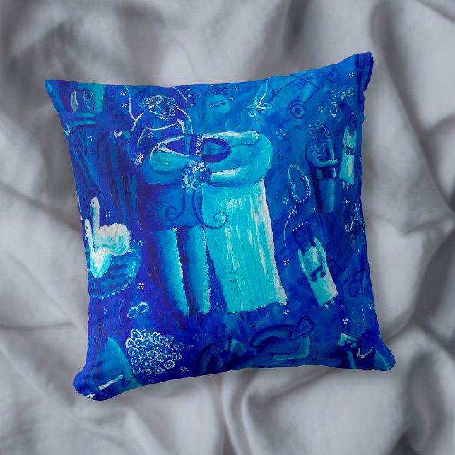 Cojín Decorativo Pintura de arte contemporáneo Boda azul (Subido por el creador)