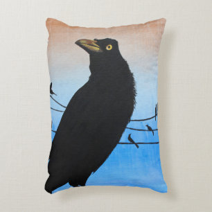 Cojín Decorativo Pintura de aves silvestres de grajilla de Austin T