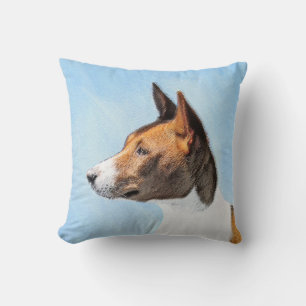Cojín Decorativo Pintura de Basenji - Arte Original Lindo