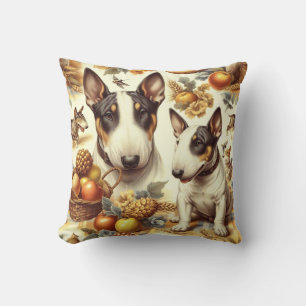 Cojín Decorativo Pintura de Bull Terrier Vintage
