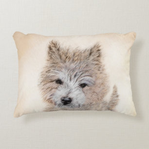 Cojín Decorativo Pintura de Cachorro de Cairn Terrier - Arte Perro 