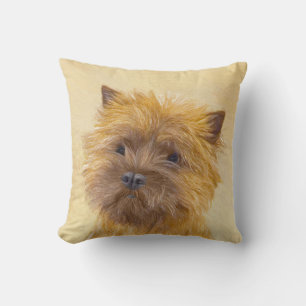 Cojín Decorativo Pintura de Cairn Terrier - Arte Perro Original.