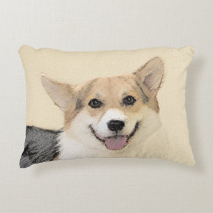 Cojín Decorativo Pintura de Corgi galés de Pembroke - Arte Perro Or