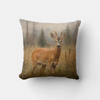 Cojín Decorativo Pintura de fauna europea de corzo macho