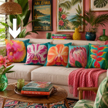 Pintura de flor de hibisco tropical vibrante en az