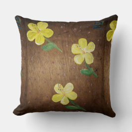 Cojín Decorativo pintura de flores amarillas