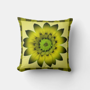 Cojín Decorativo Pintura de flores de oliva verde - Pillow