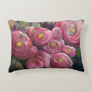 Cojín Decorativo pintura de flores rosadas de exuberancia