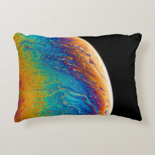 Cojín Decorativo Pintura de fluidos del planeta multicolor