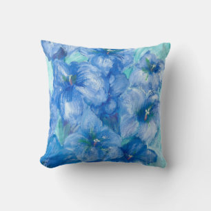 Cojín Decorativo Pintura de Gentiana Azul Silvestre