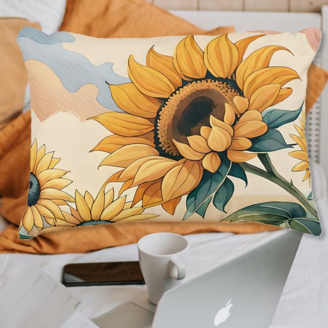 Cojín Decorativo Pintura de girasol de verano amarillo (Subido por el creador)