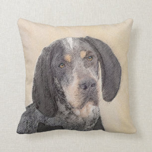 Cojín Decorativo Pintura de huevo azul - Perro original curado
