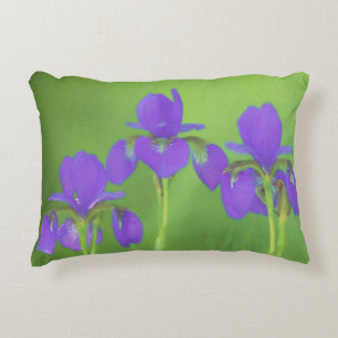 Cojín Decorativo Pintura de iris morado - Arte de flores original
