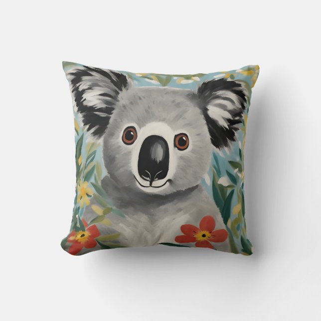 Cojín Decorativo Pintura de Koala (Anverso)