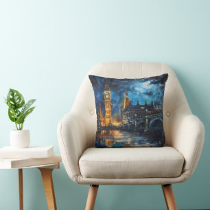 Cojín Decorativo Pintura de la noche londinense
