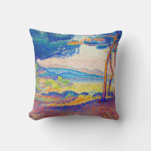 Cojín Decorativo Pintura de los pinares de época a lo largo de la c
